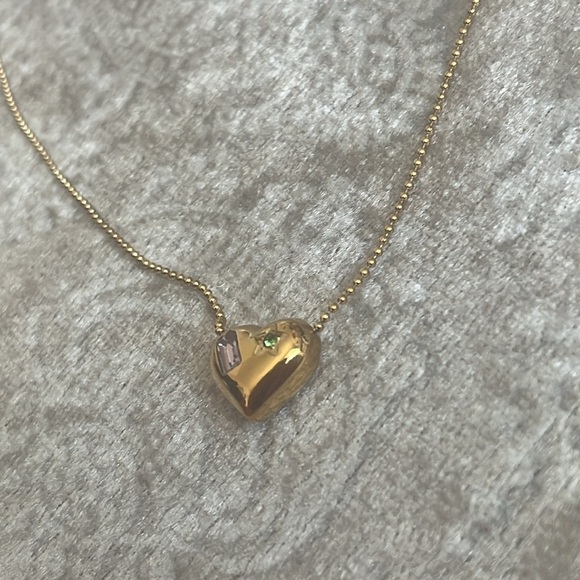 Brand New Gold Tone 3D Heart Bubble Necklace Balloon Embedded Gems Star - Picture 11 of 12